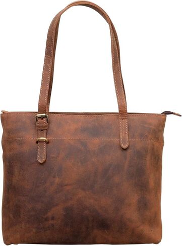 Genuine Brown Leather Purses for Women Tote Bag Satchel Vintage Handbag Office Casual in Saudi Arabia