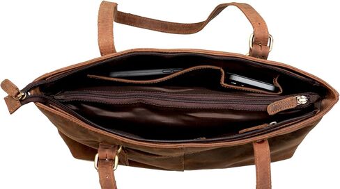 Genuine Brown Leather Purses for Women Tote Bag Satchel Vintage Handbag Office Casual in Saudi Arabia