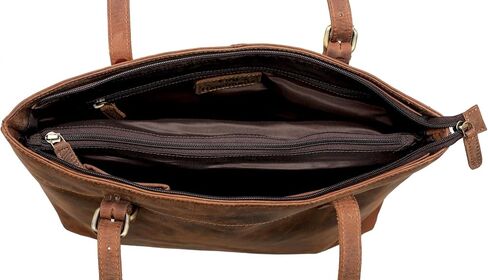 Genuine Brown Leather Purses for Women Tote Bag Satchel Vintage Handbag Office Casual in Saudi Arabia