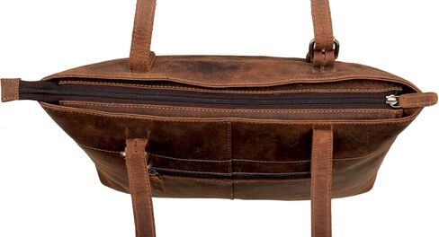 Genuine Brown Leather Purses for Women Tote Bag Satchel Vintage Handbag Office Casual in Saudi Arabia