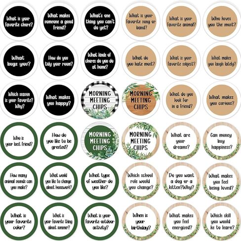 100Pcs Morning Meeting Chips Classroom Questions Ideas Cards for Students Conversation Starter Cards Morning Meeting Classroom Set for Teacher Must Haves Supplies Icebreaker Activity in Saudi Arabia