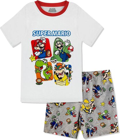 Boys Pajama Set 2 Piece - Mario, Sonic, Pokemon, Scooby Doo - Short Sleeve Top & Shorts Pajama Set - Kids & Toddler Pajamas in Saudi Arabia
