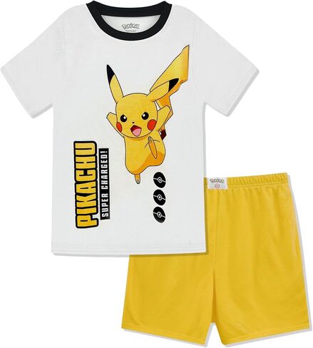 Boys Pajama Set 2 Piece - Mario, Sonic, Pokemon, Scooby Doo - Short Sleeve Top & Shorts Pajama Set - Kids & Toddler Pajamas in Saudi Arabia