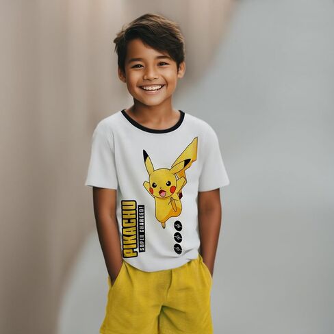 Boys Pajama Set 2 Piece - Mario, Sonic, Pokemon, Scooby Doo - Short Sleeve Top & Shorts Pajama Set - Kids & Toddler Pajamas in Saudi Arabia