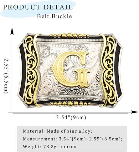 Western Initial Belt Buckle for Women Men│Letter Buckle ABC to Z Christmas Halloween Belt Buckle Gifts in Saudi Arabia