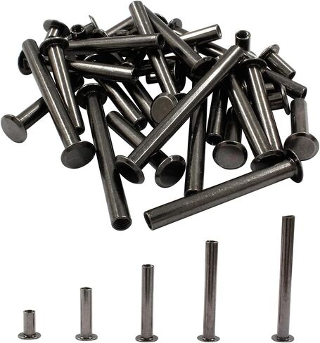 80PCS Chicago Binding Screws Assorted Kit, M5 x 10/20/30/40/50mm Phillips Head Bookbinding Screw Rivet Kit, Scrapbook Photo Albums Binding Screws Assortment Kit, Bronze in Saudi Arabia