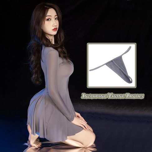 ملابس داخلية نسائية بأكمام طويلة من النايلون، جوارب مثيرة لكامل الجسم تحتوي على سراويل داخلية رفيعة in Kuwait