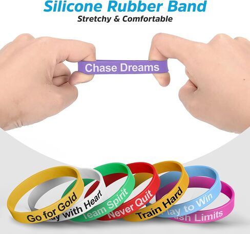 Silicone Wristbands Rubber Band Bracelets - Fun Motivational Wristbands for Kids and Adults in Saudi Arabia