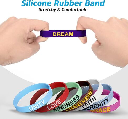 Silicone Wristbands Rubber Band Bracelets - Fun Motivational Wristbands for Kids and Adults in Saudi Arabia