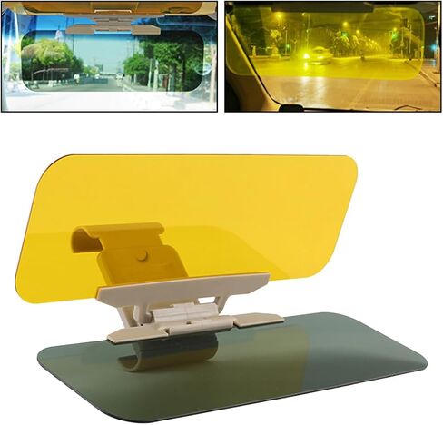 Day and Night Anti-Glare Polarized Car Sun Visor Extender, 2 in 1 Safety Driving Sunshade Mirror Car Anti-Dazzle Sun Blocker Protect from Glare/UV Ray/Stray Light, Universal for Car SUV Truck in Saudi Arabia