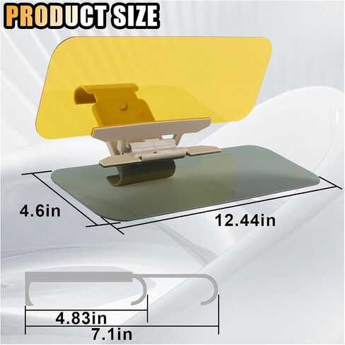Day and Night Anti-Glare Polarized Car Sun Visor Extender, 2 in 1 Safety Driving Sunshade Mirror Car Anti-Dazzle Sun Blocker Protect from Glare/UV Ray/Stray Light, Universal for Car SUV Truck in Saudi Arabia