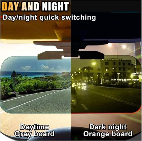 Day and Night Anti-Glare Polarized Car Sun Visor Extender, 2 in 1 Safety Driving Sunshade Mirror Car Anti-Dazzle Sun Blocker Protect from Glare/UV Ray/Stray Light, Universal for Car SUV Truck in Saudi Arabia
