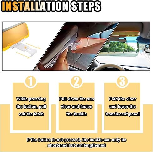 Day and Night Anti-Glare Polarized Car Sun Visor Extender, 2 in 1 Safety Driving Sunshade Mirror Car Anti-Dazzle Sun Blocker Protect from Glare/UV Ray/Stray Light, Universal for Car SUV Truck in Saudi Arabia