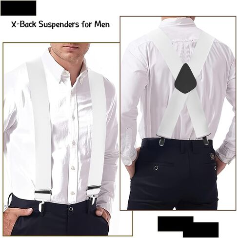 Suspenders for Men Women, 2 Inch Suspenders for Men Heavy Duty, Wide X-Back Adjustable Elastic Suspenders for Work in Saudi Arabia