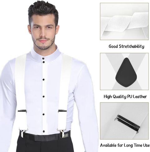 Suspenders for Men Women, 2 Inch Suspenders for Men Heavy Duty, Wide X-Back Adjustable Elastic Suspenders for Work in Saudi Arabia