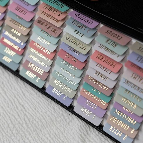 UPAFEXXI-Laminated Bible Tabs (Rose Gold Foil Embossed Lettering), Bible Tabs for Women and Men, Reposition Large Print Stickers, Easy to Read and Apply, 80Chapters Labels for Easy Navigation(Pink) in Saudi Arabia