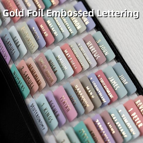 UPAFEXXI-Laminated Bible Tabs (Rose Gold Foil Embossed Lettering), Bible Tabs for Women and Men, Reposition Large Print Stickers, Easy to Read and Apply, 80Chapters Labels for Easy Navigation(Pink) in Saudi Arabia