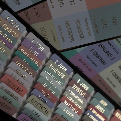 UPAFEXXI-Laminated Bible Tabs (Rose Gold Foil Embossed Lettering), Bible Tabs for Women and Men, Reposition Large Print Stickers, Easy to Read and Apply, 80Chapters Labels for Easy Navigation(Pink) in Saudi Arabia