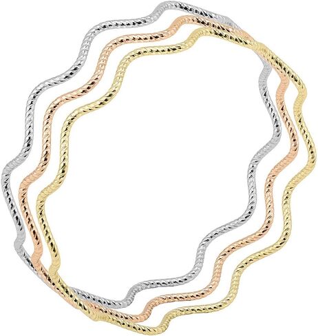 سوار مكدس ملون، ذهبي وفضي وذهبي وردي - قطر ثابت، نمط متعدد الاستخدامات، مادة متينة، هدية عصرية in Kuwait