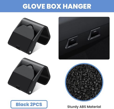 مخصص صالح لخطافات صندوق القفازات 2024 تسلا نموذج 3 صندوق القفازات المرتفعات المنظم حقيبة حامل تخزين شماعات كليب ABS المواد المرتفعات الملحقات الأسود 2 قطعة in Kuwait