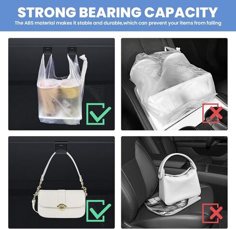 مخصص صالح لخطافات صندوق القفازات 2024 تسلا نموذج 3 صندوق القفازات المرتفعات المنظم حقيبة حامل تخزين شماعات كليب ABS المواد المرتفعات الملحقات الأسود 2 قطعة in Kuwait