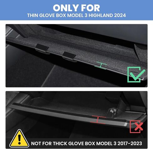 مخصص صالح لخطافات صندوق القفازات 2024 تسلا نموذج 3 صندوق القفازات المرتفعات المنظم حقيبة حامل تخزين شماعات كليب ABS المواد المرتفعات الملحقات الأسود 2 قطعة in Kuwait
