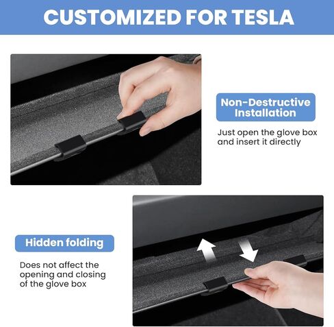 مخصص صالح لخطافات صندوق القفازات 2024 تسلا نموذج 3 صندوق القفازات المرتفعات المنظم حقيبة حامل تخزين شماعات كليب ABS المواد المرتفعات الملحقات الأسود 2 قطعة in Kuwait