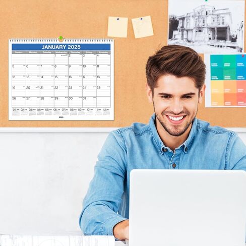 Dunwell Large Wall Calendar 2024-2025 - (Colorful) 12x15 Wall Calendar, Use Now to December 2025, Big 15 x 12 Hanging Calendar or Monthly Calendar for Desk, 2024-25 Academic Calendar in Saudi Arabia