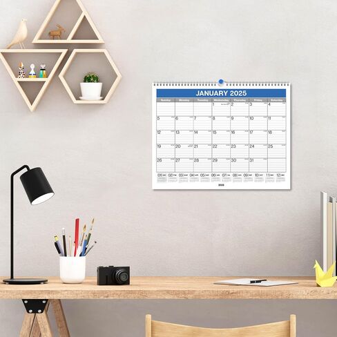 Dunwell Large Wall Calendar 2024-2025 - (Colorful) 12x15 Wall Calendar, Use Now to December 2025, Big 15 x 12 Hanging Calendar or Monthly Calendar for Desk, 2024-25 Academic Calendar in Saudi Arabia