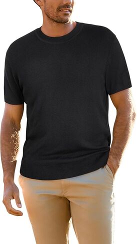Arach&Cloz Mens Ultra-Soft Sweater Shirt 2024 Summer Wool Blended Knit Clothes Casual Fall Crewneck Fashion Pullover in Kuwait