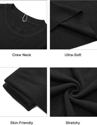 Arach&Cloz Mens Ultra-Soft Sweater Shirt 2024 Summer Wool Blended Knit Clothes Casual Fall Crewneck Fashion Pullover in Kuwait