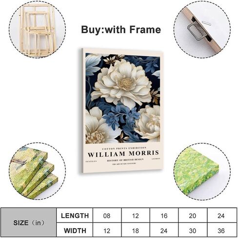 CZWorvexis William Morris Poster William Morris Wall Art Daisy Print William Morris Prints Exhibition Print Posters Vintage Wall Art Poster for Living Room Bedroom 8x12inch Unframed, style-6 in Saudi Arabia