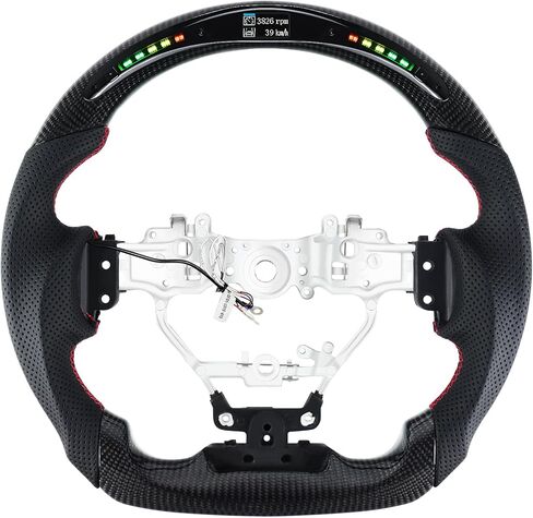 Carbon Fiber Steering Wheel D-shaped Flat-bottom Steering Wheel LED Shift Indicator Racing Display Preforated Leather Grip for LEXUS ES 2015-2017 in Saudi Arabia