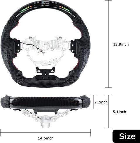 Carbon Fiber Steering Wheel D-shaped Flat-bottom Steering Wheel LED Shift Indicator Racing Display Preforated Leather Grip for LEXUS ES 2015-2017 in Saudi Arabia
