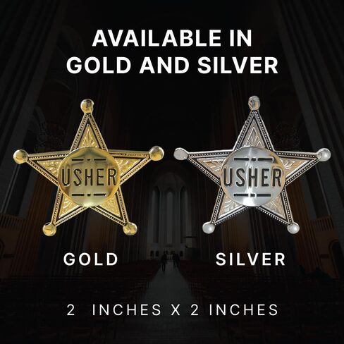 Gold Star Usher Pins for Church Gold Star Usher Pins for Church | Gold Metal Usher Badge Locking Pin Back | Engraved Name Tags for Ushers 2 Inches Diameter| Gold Metal Usher Badge Locking Pin Back | Engraved Name Tags for Ushers 2 Inches in Saudi Arabia