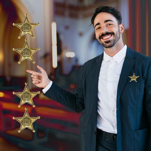 Gold Star Usher Pins for Church Gold Star Usher Pins for Church | Gold Metal Usher Badge Locking Pin Back | Engraved Name Tags for Ushers 2 Inches Diameter| Gold Metal Usher Badge Locking Pin Back | Engraved Name Tags for Ushers 2 Inches in Saudi Arabia