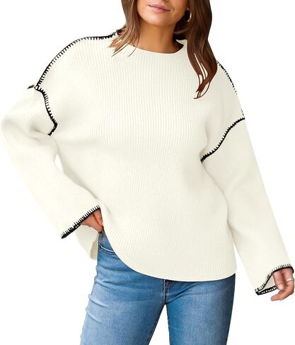 سترات نسائية كبيرة الحجم بأكمام طويلة وسترات شتوية برقبة دائرية in Kuwait