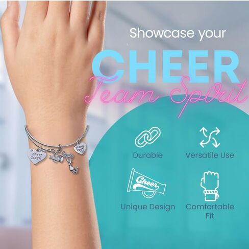 Infinity Collection - Cheer Bracelet- Adjustable Charm Bangle Bracelet- Cheer Jewelry - Gift For Cheerleaders & Cheer Coaches in Saudi Arabia