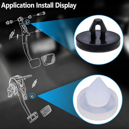 4 قطع من وسادات إيقاف دواسة الفرامل، سدادة مفتاح ضوء الفرامل، وسادة تبديل الفرامل، وسادة دواسة الفرامل الأوتوماتيكية لشاحنة السيارة 90541-06036 46505-SA5-000 (أسود وأبيض) in Kuwait