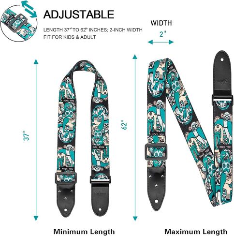 Guitar Strap for Bass, Electric & Acoustic Guitar, Guitar Straps with Pick Pocket, Free Strap Button& 2 Strap Locks in Saudi Arabia