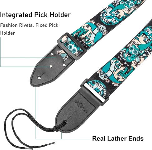 Guitar Strap for Bass, Electric & Acoustic Guitar, Guitar Straps with Pick Pocket, Free Strap Button& 2 Strap Locks in Saudi Arabia