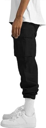 Uusollecy Men's Cargo Pants Casual Joggers Athletic Sweatpants Hiking Drawstring Tactical Pants with Multi Pockets in Saudi Arabia