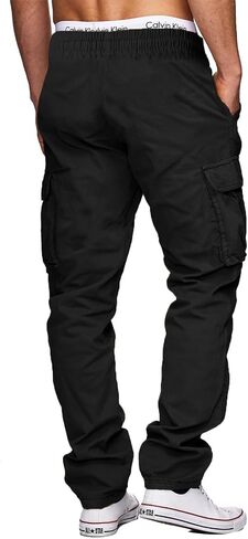 Uusollecy Men's Cargo Pants Casual Joggers Athletic Sweatpants Hiking Drawstring Tactical Pants with Multi Pockets in Saudi Arabia