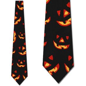 Jack-O-Lantern Tie Halloween Ties Pumpkin mens Necktie