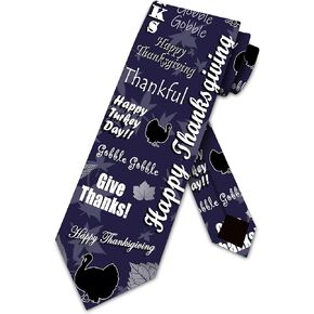 Thanksgiving Ties Fall Turkey Neckties Mens Holiday Tie