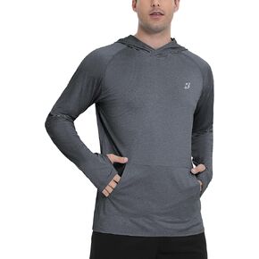 Long Sleeve Sun Shirts for Men - UPF 50+ UV Protection Hoodie Shirt with Pocket for Fishing Running Hiking Swim Rash Guard