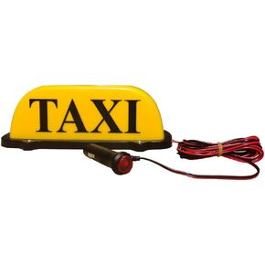 TAXI Sign Light,TAXI Cab Roof Top Illuminated Sign,Sealed Waterproof TAXI Lighting with Magnetic Base,Yellow Shell Taxi Sign Light (USB Rechargeable)