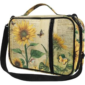 Vintage Sunflower Bible Case for Girls Women Bible Cover Bible Bags Church Bag Bible Protective Bag with Shoulder Strap Handle Bible Carrying Case Bible Holder Case in Kuwait