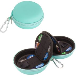 Guitar Pick Holder, Waterproof Guitar Pick Case with 32+ holders Compatible with Fender/ChromaCast/D'Addario/Jim Dunlop/Bolopick/UNLP MUSICAL INSTRUMENT and More.(CASE ONLY) (Green)