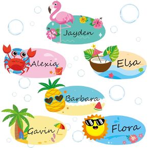 108 Pcs Rainbow Name Plates Rainbow Name Tags Self Adhesive Classroom Labels Rainbow Classroom Decor Kids Name Labels for Desk Classroom Supplies Decoration Back to School Party Favor (Rainbow)
